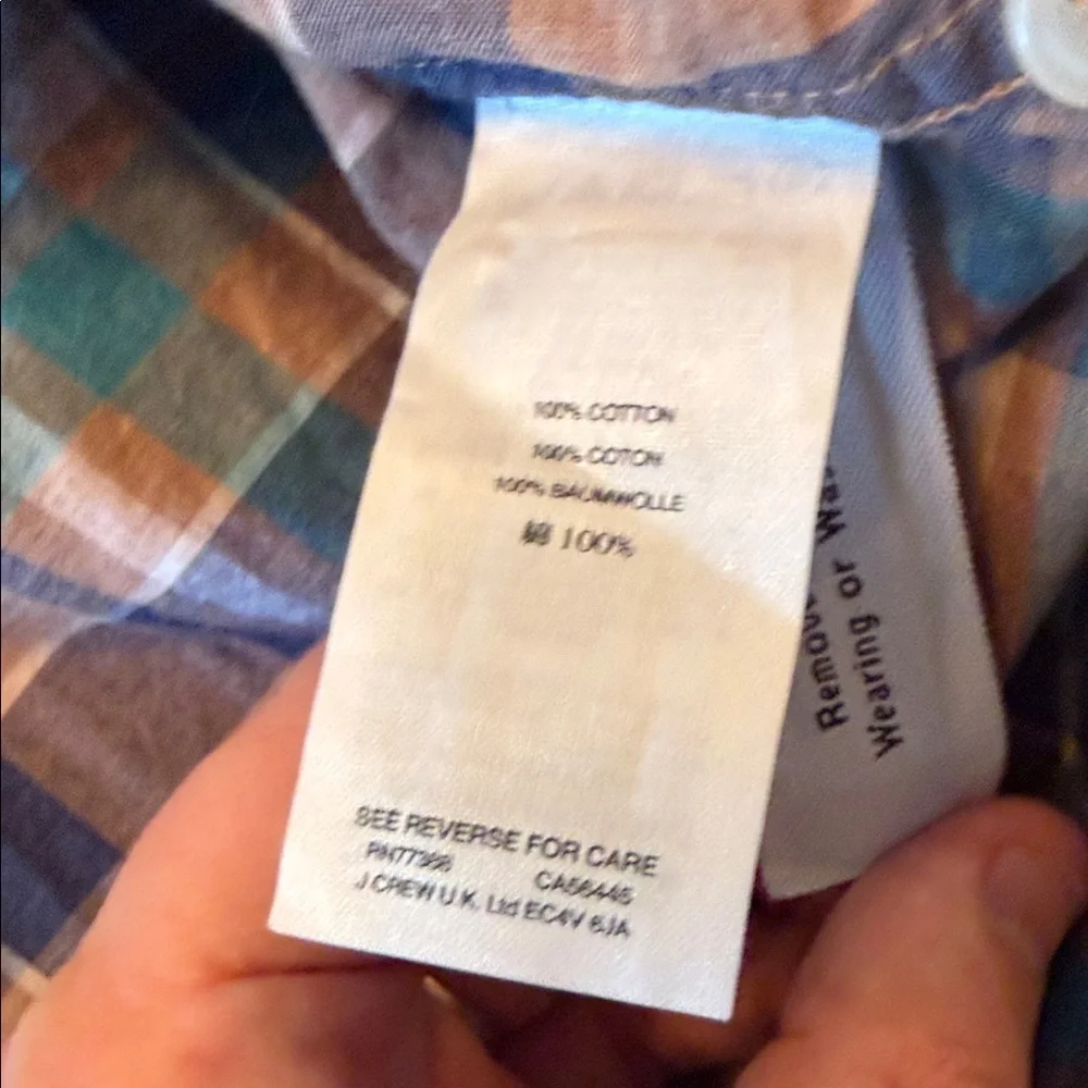 J. Crew Men's Casual Plaid Shirt - Blue and Brown